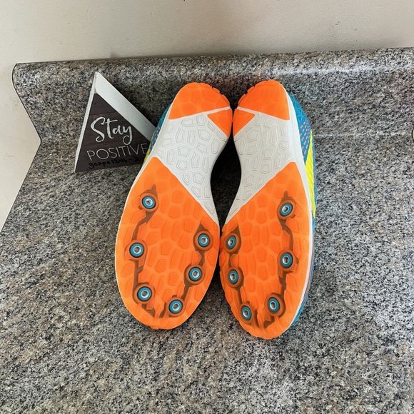 Nike Zoom Rival XC Oracle Aqua/Yellow/Orange Track Spikes/Bag AJ0851-300 Size 10 - Picture 8 of 9